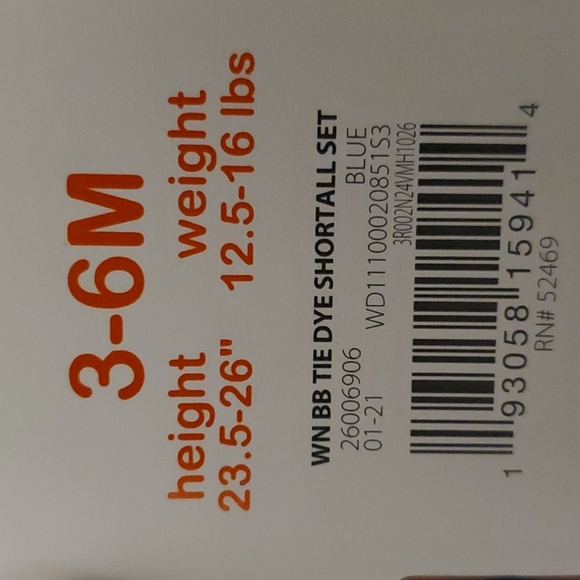 NEW! 3 Pice Shortall and t-shirt with bib, sky blue, gray and white, 3-6M. - Picture 2 of 2